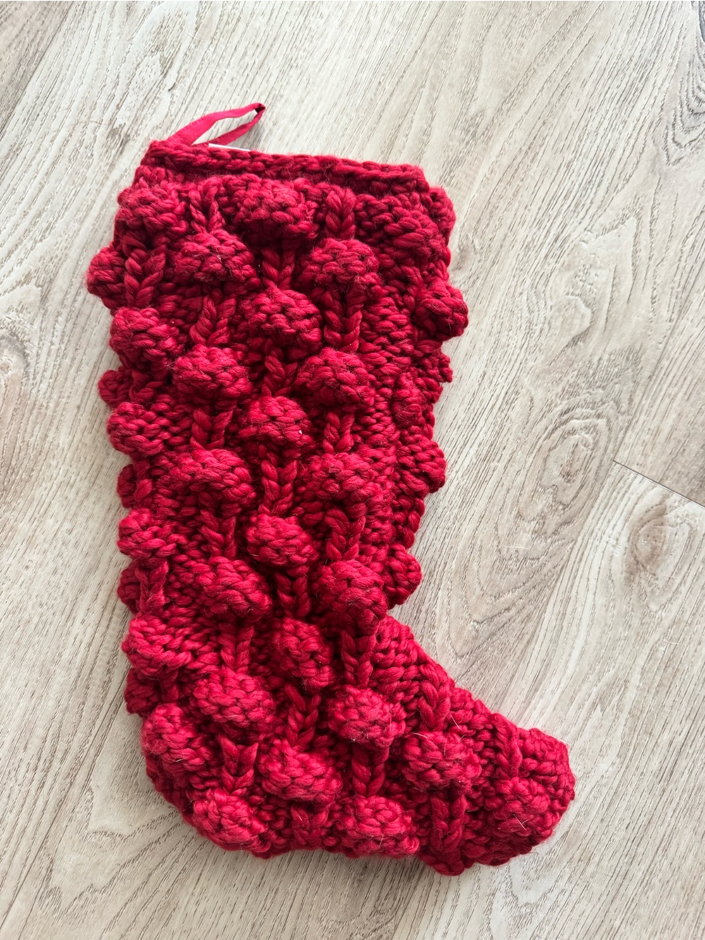 West Elm Chunky Red Knit Stocking